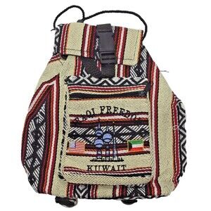 RARE Operation Iraq Freedom Backpack American Kuwait Flag Multicolor Very Good